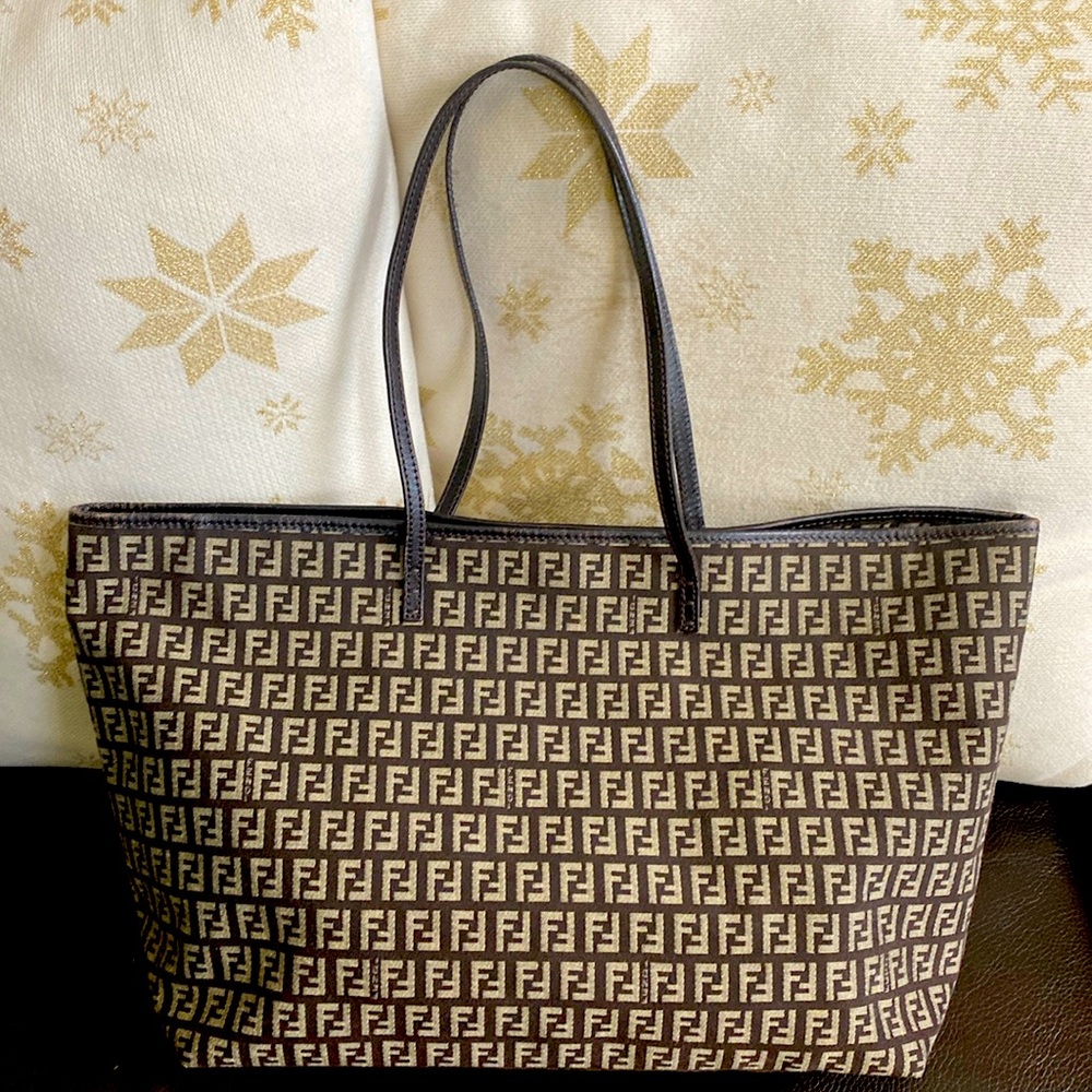 Fendi brown Zucca FF Logo tote canvas
